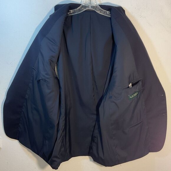 Lauren Ralph Lauren MENS Blazer 50r Navy Blue Gold Button Sportscoat Jacket - Picture 12 of 14